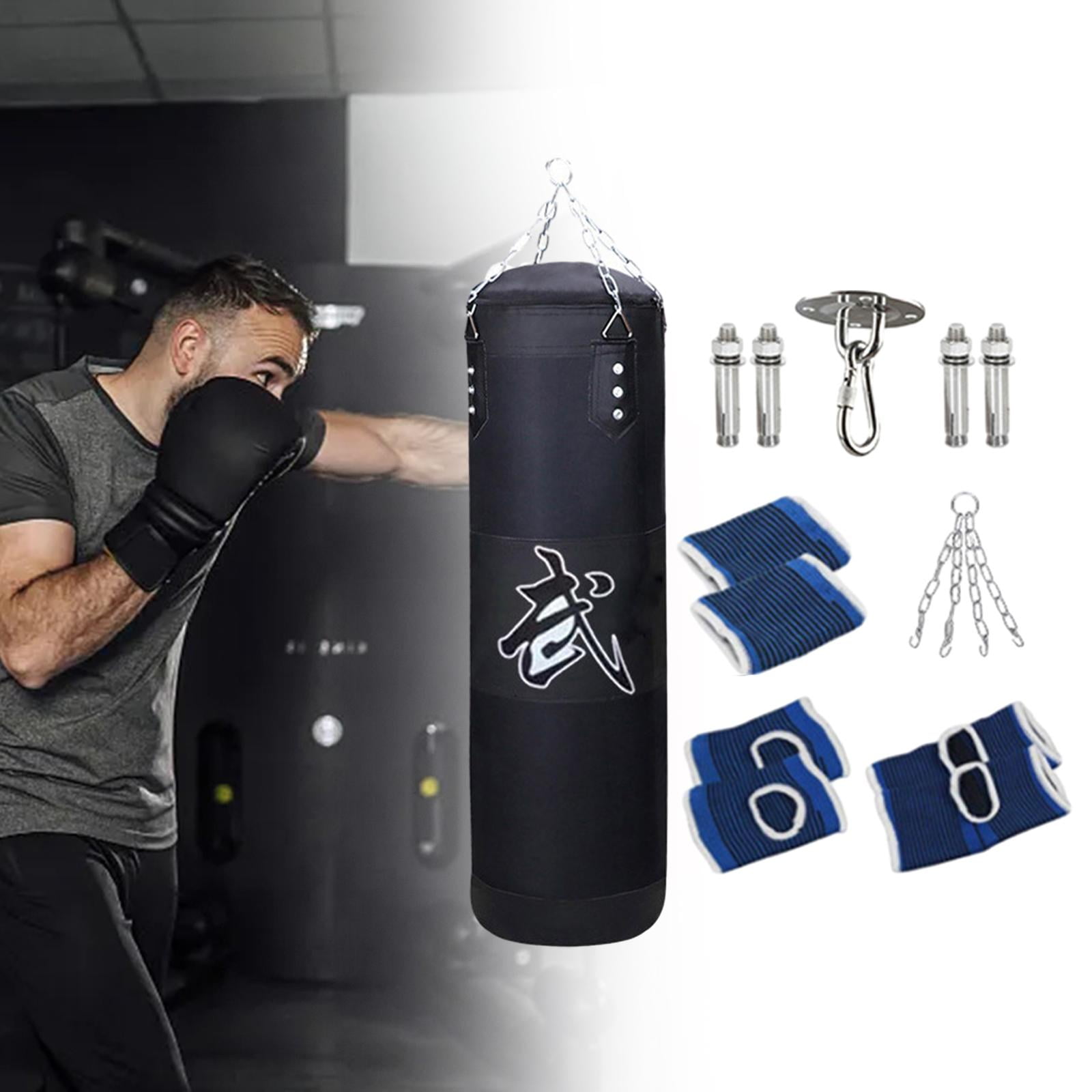 Baoblaze Boxing Bag Heavy Bag Wrist Guards Hanging Unfilled Bag Fillable Punching Bag for Black 120cm