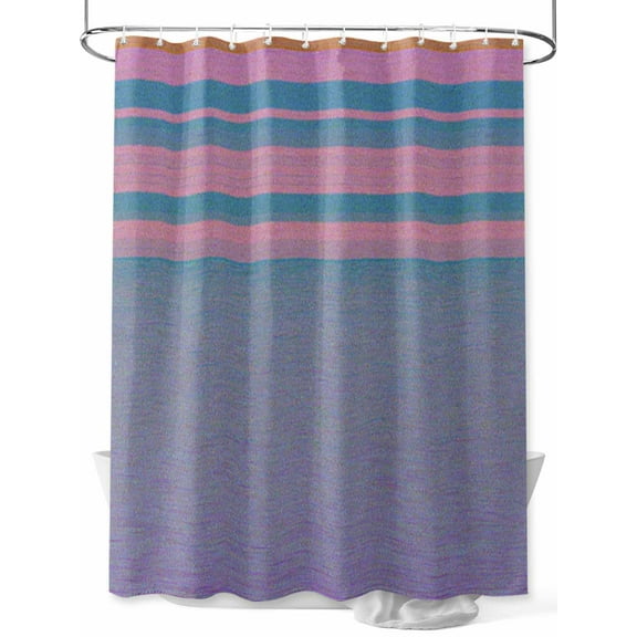 Fsddascl Pink Blue Ombre Shower Curtain Set - Small 36" x 72" Washable Bathtub Curtain with 12 Hooks, Vintage Abstract Art Waterproof Fabric Stall Shower Curtains for Bathroom/Bathtub Décor