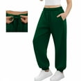 thumbnail image 6 of ATOGUTA Girls' Pants Active Joggers Soft Athletic Sweat Pants for Kids Youth with Pocket Size 3T-14, Army Green, 6 of 6