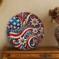 thumbnail image 4 of HengDidi 4th of July Patriotic Wall Decor - Circular Outdoor Hanging Ornament for Home, Garden & Front Door Durable 2D Design Outdoor Home Circular Decoration Pendant Wall Decoration Pendant, 4 of 8