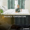 thumbnail image 3 of Green Abstract Blackout Curtains for Bedroom, Vintage Geometric Gradient Oil Painting Modern Thermal Insulated Kitchen Drapes with Grommets, Light Blocking Window Treatment, 2 Panels 52" x 72", 3 of 7