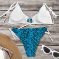 thumbnail image 5 of Women Swimsuits Trendy 3D Digital Print Three-Point Separates Bikinis Navy Bathing Suit for Women M, 5 of 5