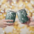 thumbnail image 2 of 12oz Stemless Wine Tumblers Green Christmas Snowflake Pattern Vacuum Insulated Stainless Steel Travel Tumbler Cups Mug with Lid and Straw for Champaign,Cocktail,Beer with Cleaning Brush, 2 of 5