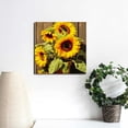 thumbnail image 4 of Fenyluxe Sunflowers Canvas Print Ready To Hang Wall Art Decor Gift Idea for Home Interior - MADE IN THE USA 12x12in, 4 of 6