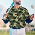thumbnail image 6 of Balery Camouflage Dinosaur Baseball Jersey for Men Casual Button Down Shirts Short Sleeve Active Team Sports Uniform-Large, 6 of 9
