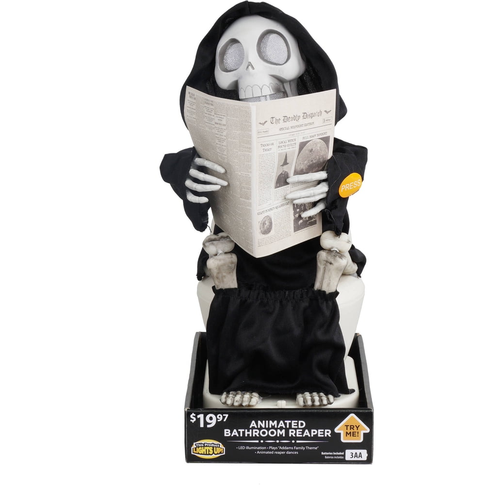 Animated Bathroom Reaper Halloween Decoration Walmart Walmart