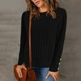 thumbnail image 2 of AherBiu Knit Tops for Women Long Sleeve Ribbed Crewneck Fall Casual Fitted Warm Pullover Sweater Top, 2 of 7