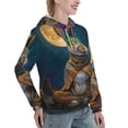 thumbnail image 6 of Cauagu Moon Night Sky Cute Rabbit for Women's Hooded Sweatshirts Pullover Hoodie for Women Fall Workout Sweat Long Sleeve Preppy Sweatshirts-Large, 6 of 7