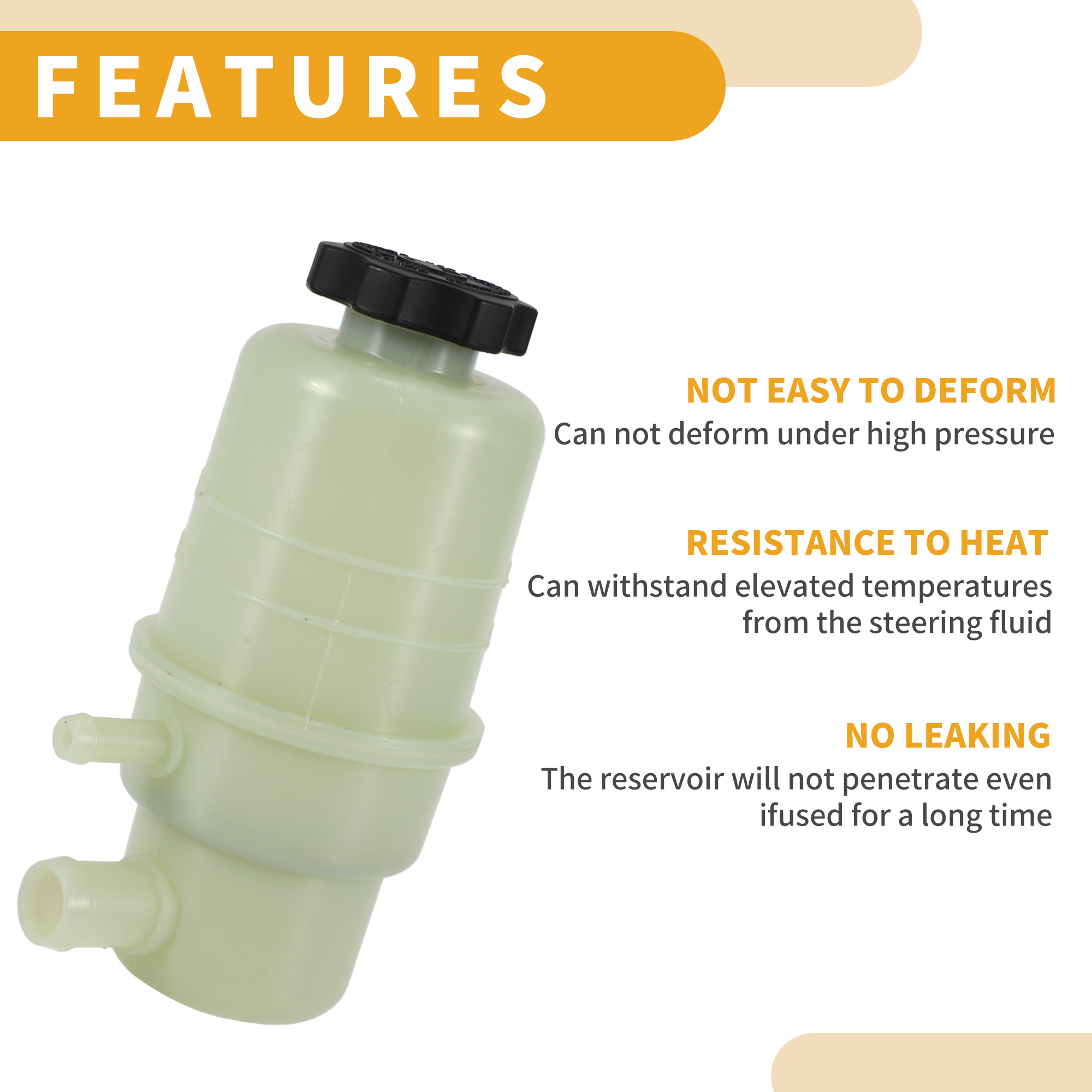 Unique Bargains Power Steering Reservoir - No.4743676AD Car Automotive Power Steering Tank - for Dodge Grand Caravan 2011-2020 Plastic Beige - 1 Pc