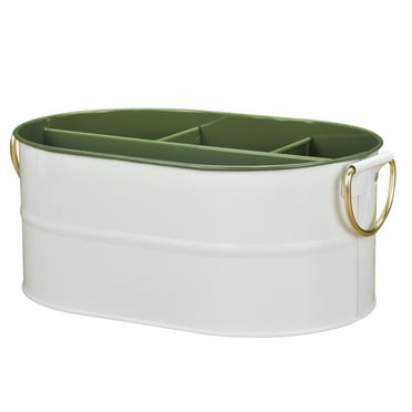 Better Homes & Gardens 2 Tone Color Galvanized Utensil Holder  - Green