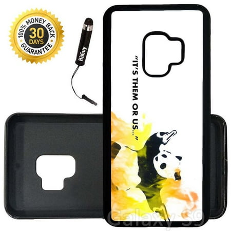Crazy Panda - Custom Galaxy S9 Case (Crazy Panda) Edge-to-Edge Rubber Black Cover Ultra Slim | Lightweight | Includes Stylus Pen by Innosub