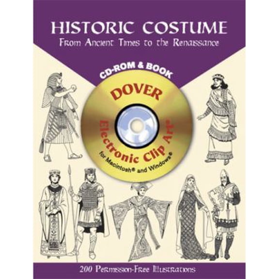 Pre-Owned Historic Costume - CD-Rom and Book: From Ancient Times to the Renaissance (Dover Electronic Clip Art) Paperback