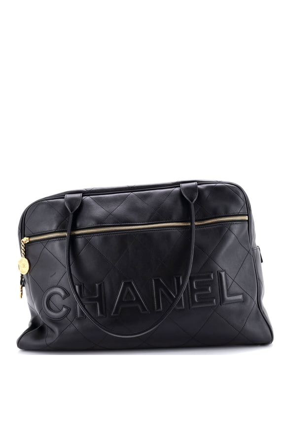 Pre-Owned Logo Bowler Bag Stitched Calfskin Maxi By Rebag