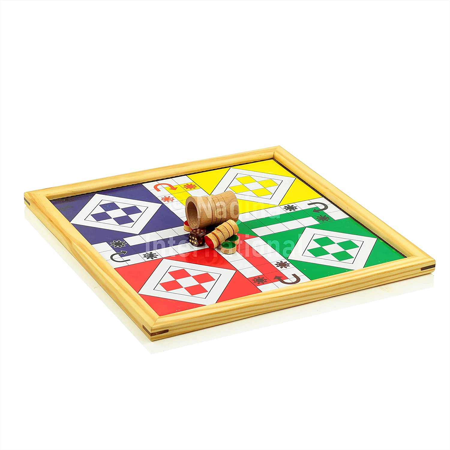 Buy 13 Wooden Handmade Pinewood 2 in 1 Ludo Magnetic Snakes and Ladders ...