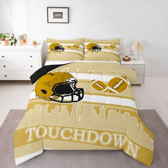 Erosebridal Sport New Orleans Rugby Bedding Twin Comforter Set,Ball Game Down Comforter,Football Room Decorative,Reversible,Lightweight,2-Piece