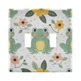 thumbnail image 2 of Dailycode Light Switch Plate Covers 3 Gang Wall Plate Plastics Outlet Covers for Kitchen Home Office Decor Cute Frogs with Flower, 2 of 8