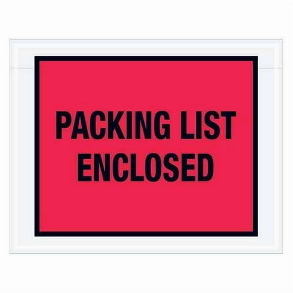 Office Depot® Brand "Packing List Enclosed" Envelopes, Full Face 7" x 5 1/2", Red, Pack Of 1,000