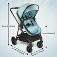 thumbnail image 3 of Cochildor Lite 2.0 Baby Stroller with Bassinet Mode - 3-Position Reversible Lightweight Stroller for 0-36 Months, Foldable Compact Travel Stroller with UPF 50+ Canopy, Blue, 3 of 9