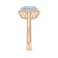 thumbnail image 3 of ANGARA Natural 3.2 ct Aquamarine Scalloped Halo Ring in 14K Rose Gold for Women (Size-10mm) | March Birthstone, Birthday, Anniversary, Jewelry Gift for Women | Natural Aquamarine Ring, 3 of 9
