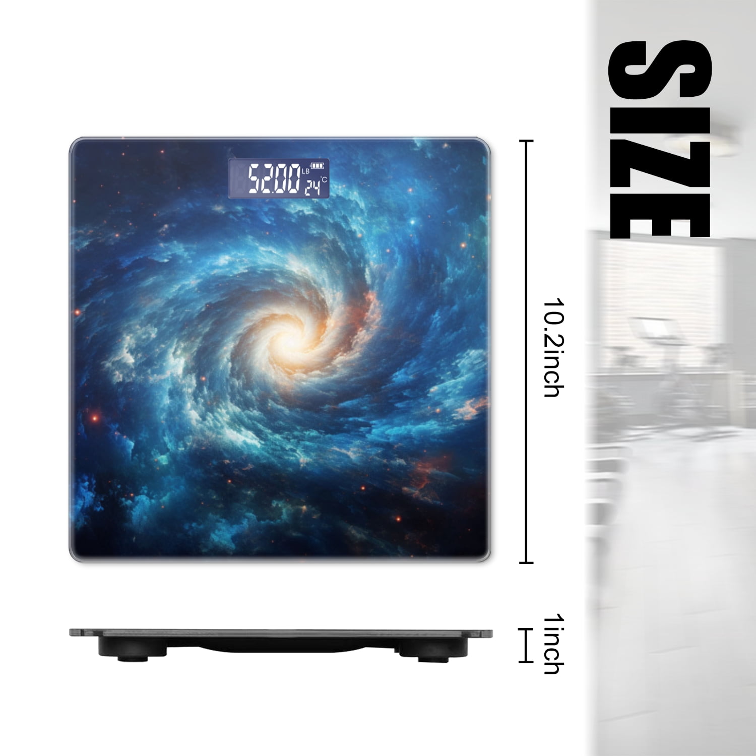 Digital Bathroom Scale with Large LCD Display,High Capacity Scale 400 lbs High Precision body fat scale-Realistic Photograph Of Spiral Galaxy