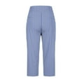 thumbnail image 4 of Fesfesfes Women' Fashion Pants Summer Casual Solid Color Elastic Waistband with Drawstring Shorts Pockets Outdoor Beach Short Trousers(Blue#1,S), 4 of 5