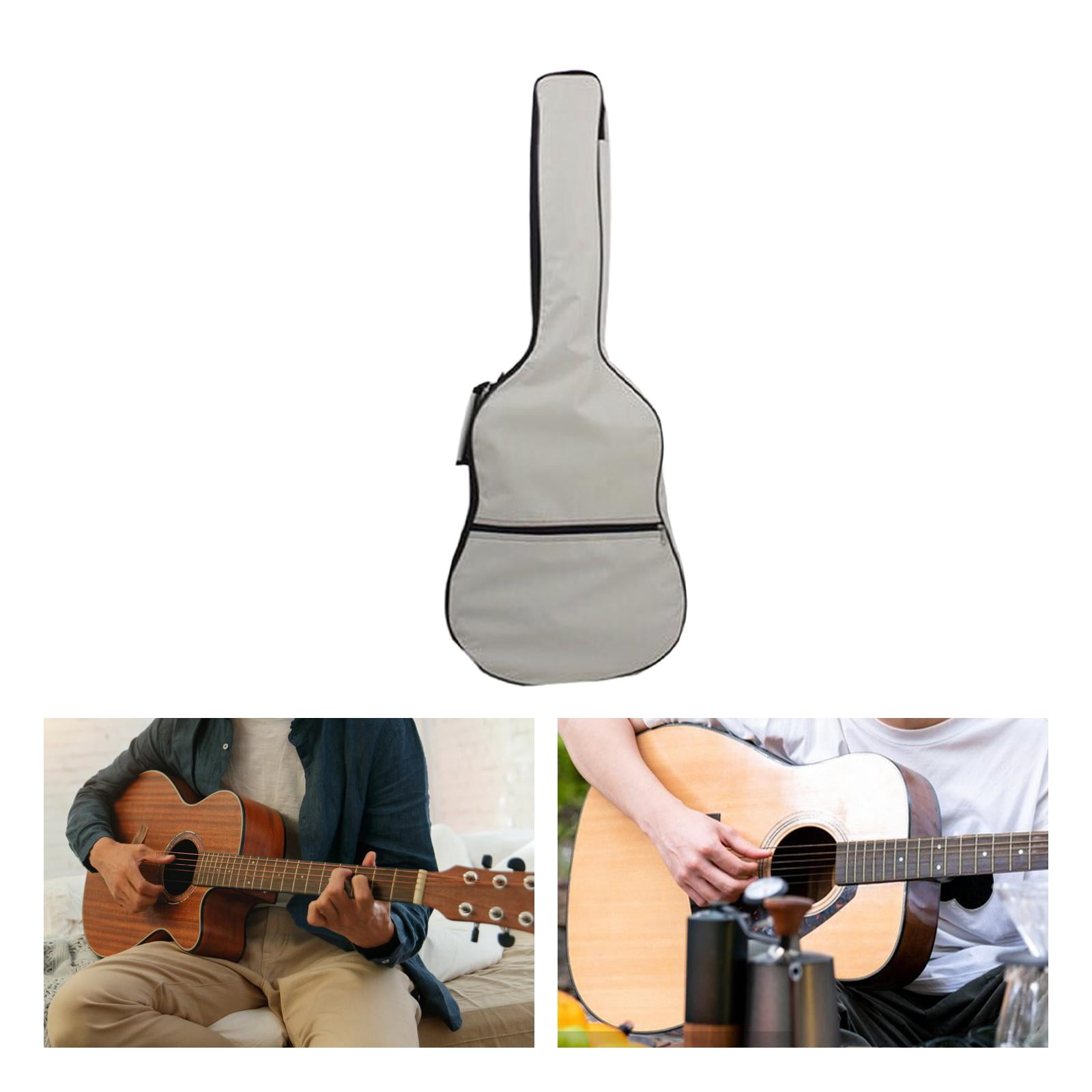 STARTIST Guitar Gig Bag, Large Zipper Front Pocket, Thicken Material, Traveling Guitar Storage Box, 41 inch Acoustic Guitar Carrying Case gray