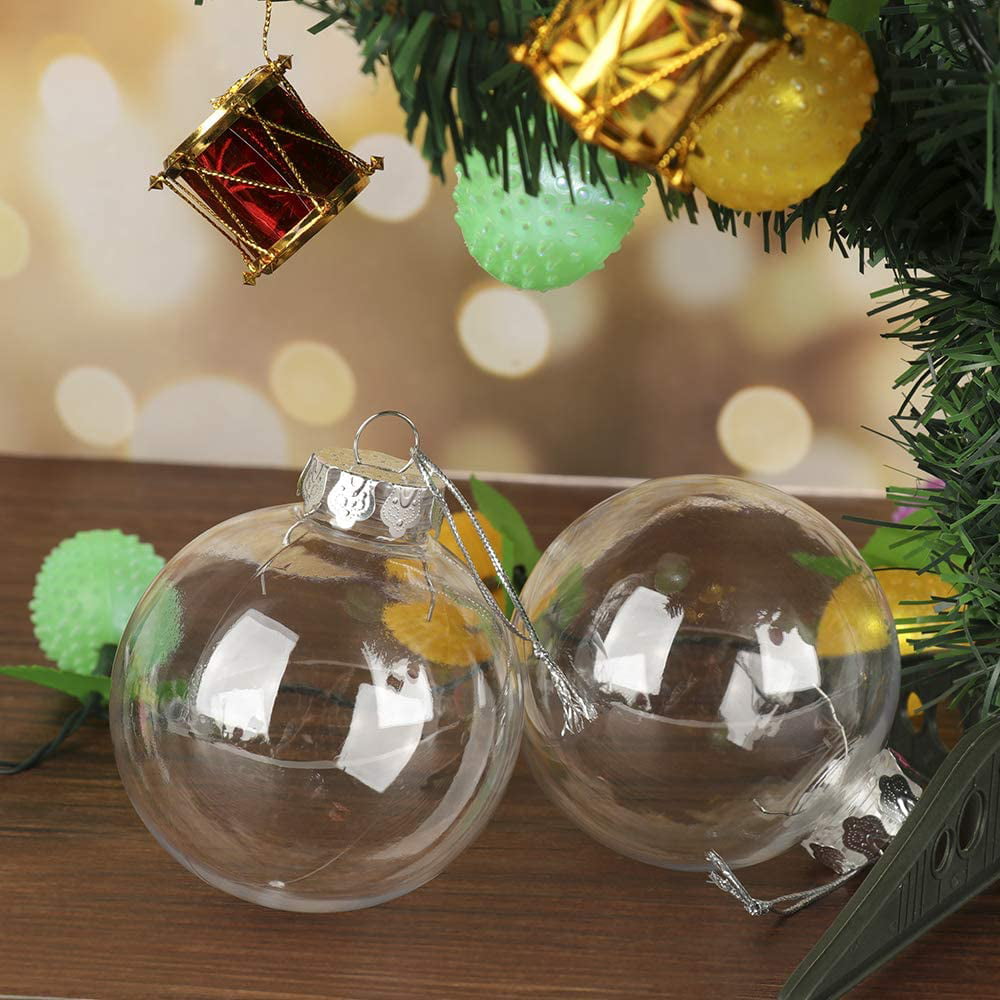 Clear Plastic Ball Pendant Ornaments DIY Christmas Tree Party Decoration \Q8 