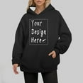 thumbnail image 6 of FYEGRE Spring Weekend Women's Hooded Sweatshirt Women's Lightweight Fall Winter Hooded Pullover with Front Pocket Long Sleeve Casual Soft Comfortable Loungewear Outerw Black M, 6 of 9