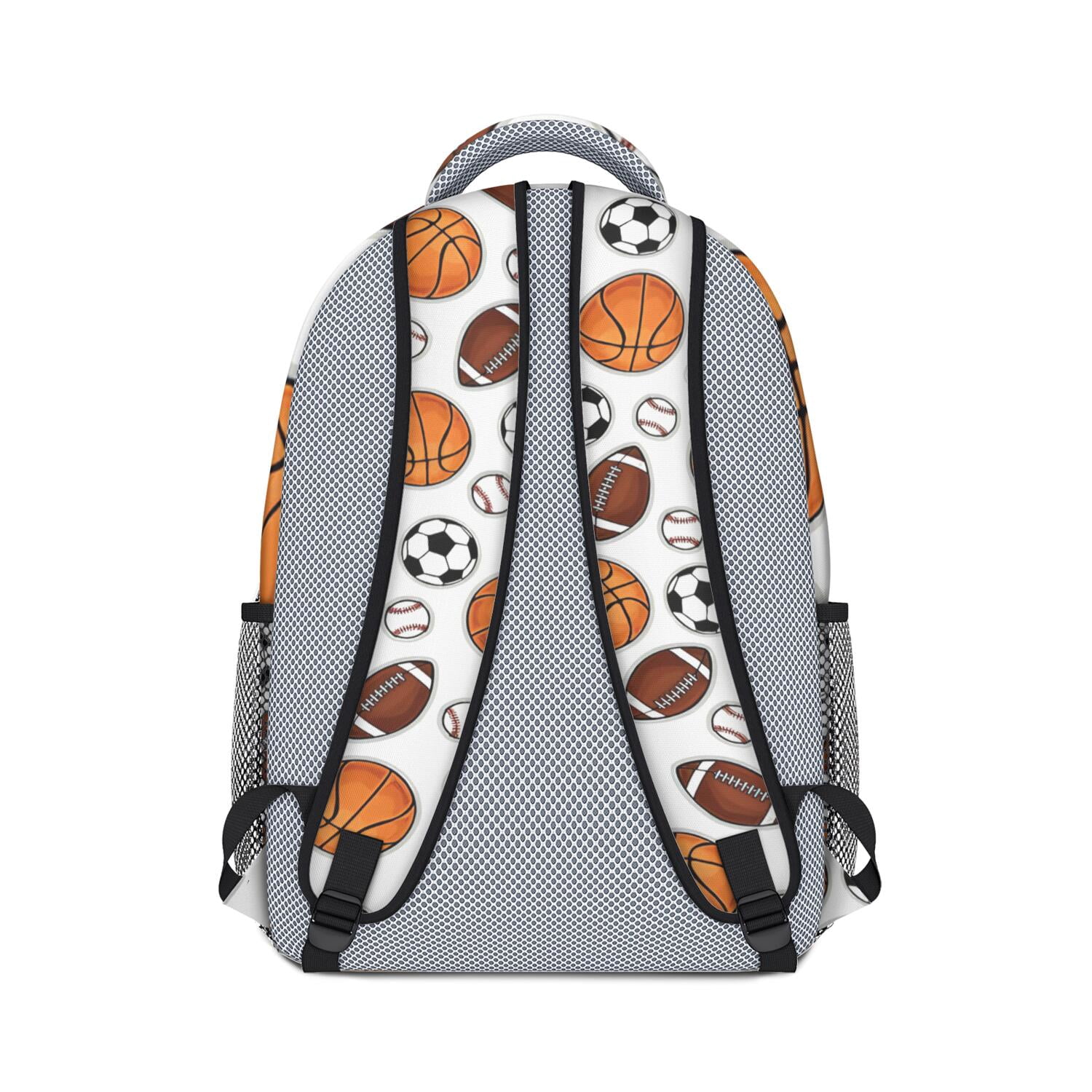 Sports Competition Print Backpack for Teens - Waterproof & Lightweight Student Backpack - Breathable Shoulder Straps for Baseball, Soccer, Football