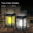 thumbnail image 3 of TECHKO LED Portable Black Solar Outdoor Hanging Lantern Amber or White Light, 3 of 11