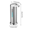 thumbnail image 3 of Automatic Soap Dispenser, Stainless Steel Touchless Pump, Equipped Infrared Motion Sensor and Waterproof Base, Smart Liquid Soap Dispenser for Bathroom Kitchen School Hotel Silver, 3 of 6