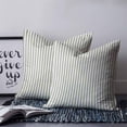 thumbnail image 2 of Pillow Covers 18x18 Set of 2, Sage Green Vertical Striped Square Throw Pillow Covers for Couch/Sofa/Living Room, Farmhouse Thin Line Stripes Decorative Soft Pillowcases for Couch Throw Pillows, 2 of 7