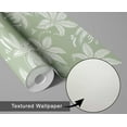 thumbnail image 6 of S4Sassy Peel & Stick Vinyl Wallpaper, Chic Retro Leaf Wallpaper Contact Paper Waterproof- Green, 25"x360", Textured Finish, Removable Wall Covering for Bedrooms & Living Areas, 6 of 9