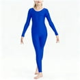 thumbnail image 3 of HAOTAGS Girls'One Piece Dance Jumpsuits, Long Sleeve Gymnastics Bodysuits for Kids Blue 10-12 Years, 3 of 8