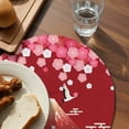 thumbnail image 3 of Red Mountains Round 13 Inch Placemats Set of 2, Modern Aesthetic Cherry Blossoms Cranes HeatResistant Non Slip Place Mats for Dining Table, Wipeable Braided Kitchen Table Mats for Housewarming, 3 of 9