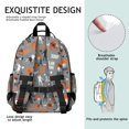 thumbnail image 5 of Basketball and Silhouette Gray Pattern Cute School Backpack Bag for School with Padded Back and Adjustable Shoulder Straps 15.25"x11.5"x5.25", 5 of 5