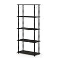 thumbnail image 1 of Furinno Turn-N-Tube 5-Tier Multipurpose Shelf Display Rack with Classic Tubes, Espresso/Black, 18032EX/BK, 1 of 5