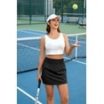 thumbnail image 2 of Pinspark Women's Golf Tennis Skort Elastic High Waist Wide Waistband Weightless Athletic Skirt with Built-in Shorts for Pickleball Workout Running, 2 of 6