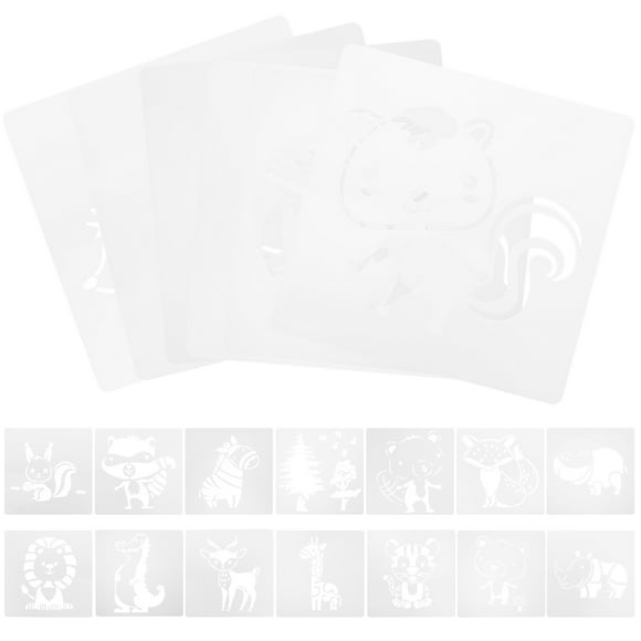 20 Pcs Pochoirs de Dessin Animaux Pochoirs de Peinture pour Enfants Moules de Peinture en Plastique Pochoirs d'Artisanat pour Enfants