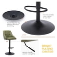thumbnail image 6 of Exlonjet Swivel Bar Stool with Back, Adjustable PU Leather Tufted Barstool, Upholstered Counter Height Airlift Bar Chair for Kitchen Dining Cafe (Olive Green, Black Base), 6 of 7