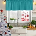 thumbnail image 6 of Teal Valances for Windows, Decorative Rod Pocket Window Valance Curtains, Turquoise Pure Teal Short Curtain Drapes for Kitchen/Bathroom/Living Room, 2 Panels, 60" W x 18" L, 6 of 8