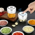 thumbnail image 3 of Mini Garlic Chopper, Portable Waterproof Powerful Garlic Chopper Mini Food Processor with USB Charging for Garlic/Vegetables/Onions/Peppers/Ginger/Salads - 250ml, 3 of 8