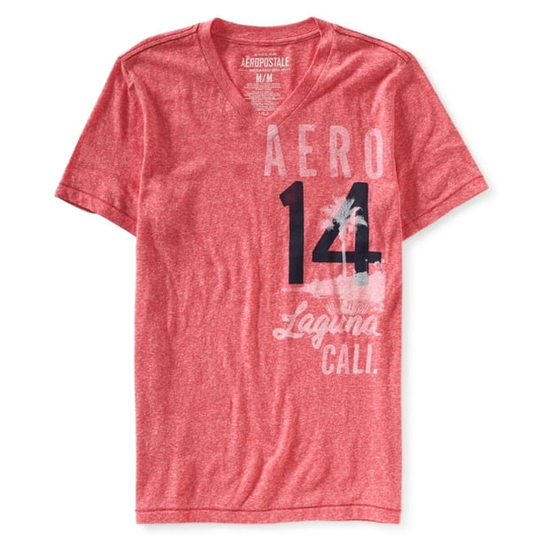 Camiseta gráfica Aeropostale Laguna para hombre rosa grande