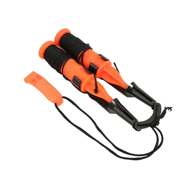 Pics à Glace de Pêche 2 Pcs Pics de Sécurité d'Hiver avec Sifflet d'Urgence Structure Compacte Meilleur Outil de Randonnée Équipement Auxiliaire pour Activités Extérieures
