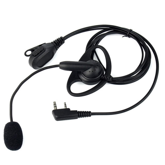 Auriculares Ptt en forma de D con micrófono boom para radio Kenwood Baofeng Speravity PJ2478-00