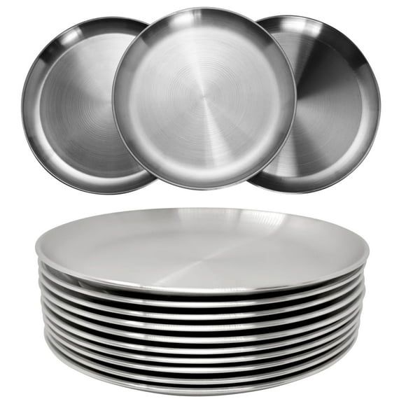 Placas de acero inoxidable CAMBUY 23 cm 304 de metal (10 unidades)