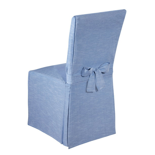 Chambray Full Dining Chair Cover With, Dining Chair Slipcovers With Ties