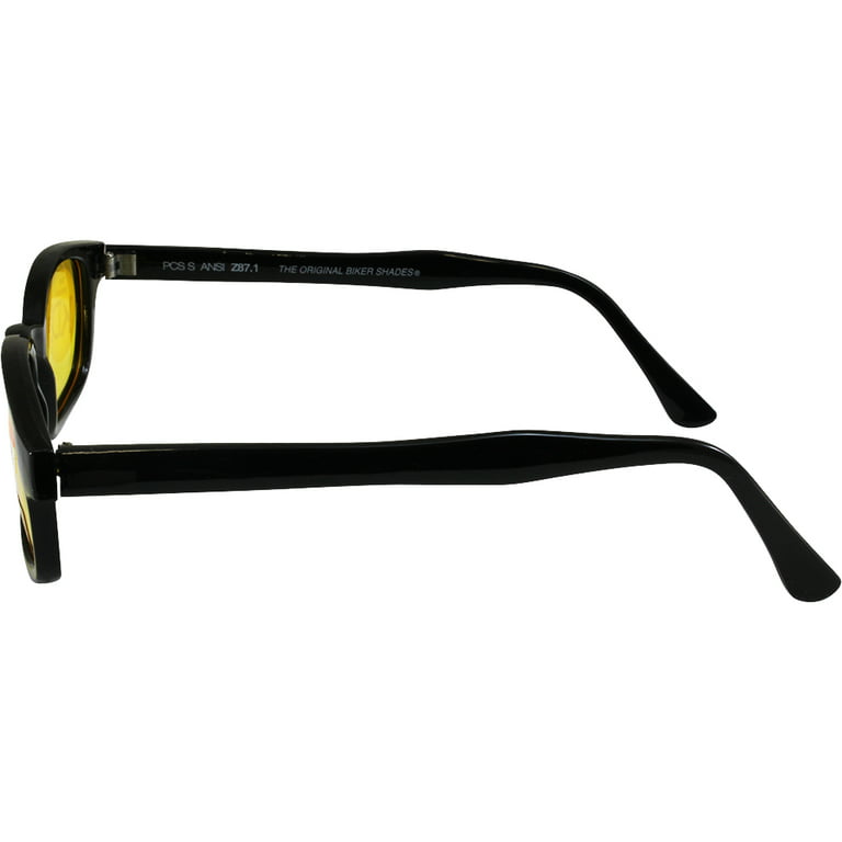 Pacific Coast Original KD\'s Biker Sunglasses (Black Frame/Yellow Lens) by  Pacific Coast Sunglasses