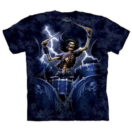 The Mountain Blue 100% Cotton Death Drummer Graphic Novelty T-Shirt