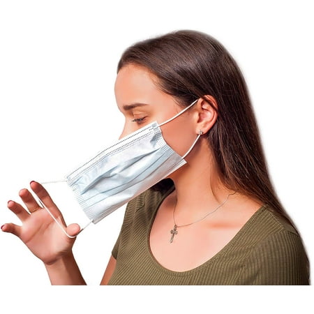 Face Mask Germ Protection Disposable Face Masks with Elastic Ear Loop Breathable and Comfortable 50 Pack Great for Dust, Germ and Virus Protection and Personal Health - USA FDA